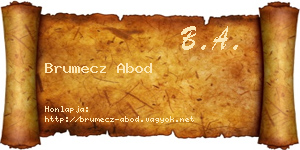 Brumecz Abod névjegykártya